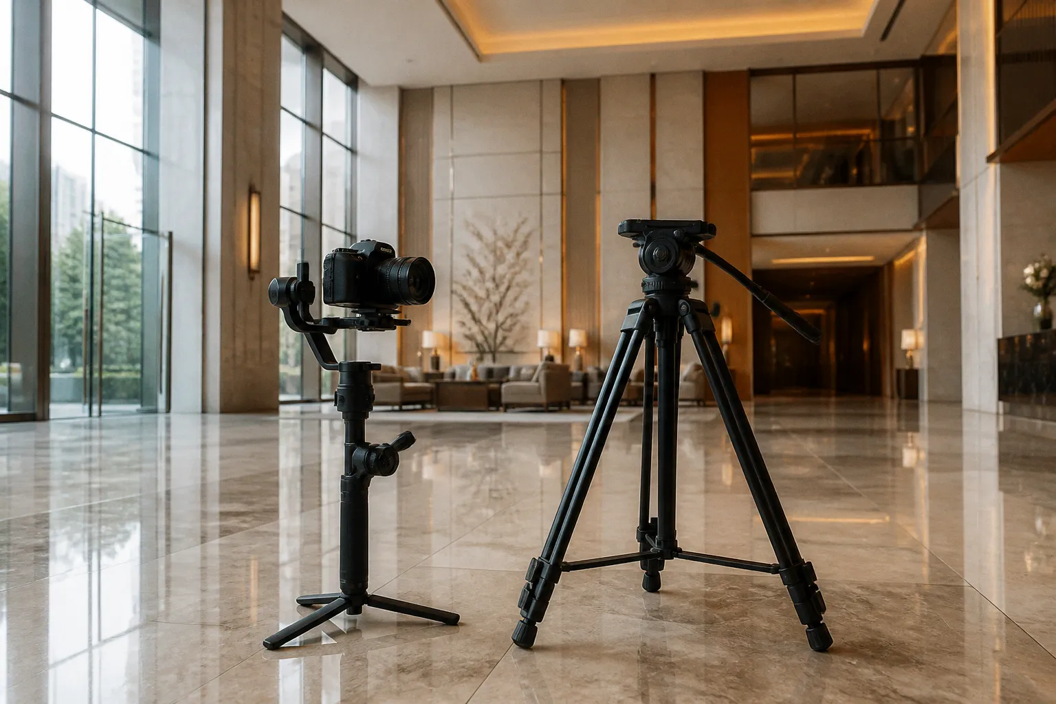 Gimbal or tripod for hotel interior video?